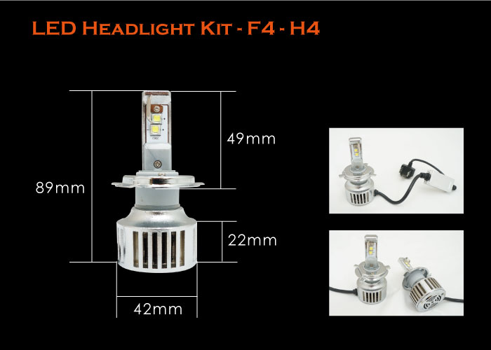 TST,HID, LED-Headlight Kit-F4-H4,LED